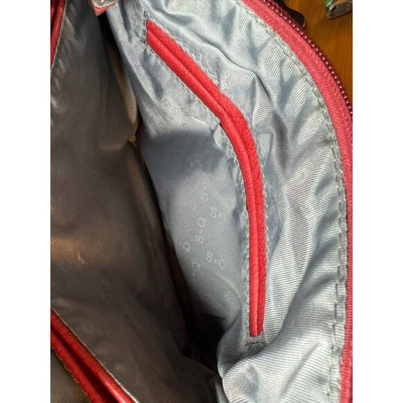 S-Q Vegan Leather Crossbody/Shoulder Bag Purse in Red With Zipper closures - Picture 5 of 9